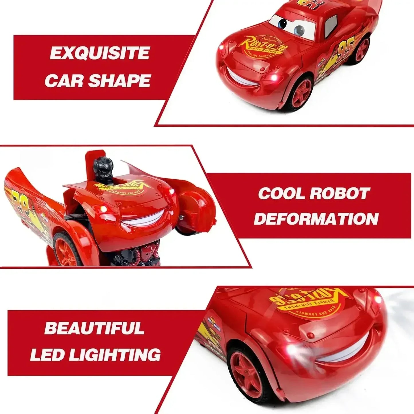 Lightning McQueen Remote Control Car 2-in-1 Transforming Robot