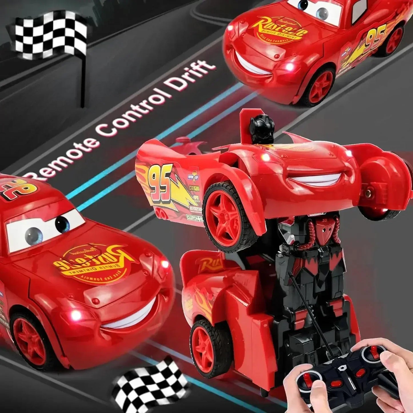 Lightning McQueen Remote Control Car 2-in-1 Transforming Robot